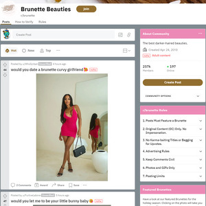 https://reddit.com/r/brunette/