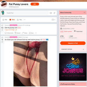 https://reddit.com/r/fatpussylovers/